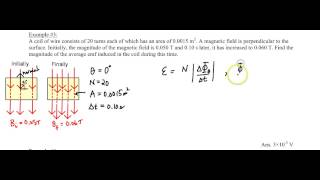 Chapter 22 Example 3 Induced emf in a coil from a changing B field [upl. by Hailed]