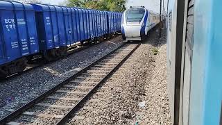 RARE Overtake  22448 AADR Vande Bharat Express overtaking 12014 ASRNDLS Shatabdi Express  Kharar [upl. by Socin506]