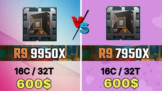 R9 9950X VS I9 14900K VS R7 9700X VS R9 7950X GAMING TEST 9000 Series benchmark 9950x ZEN5 [upl. by Anej]