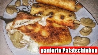 Panierte Palatschinken mit vegetarische FüllungBreaded Crepes with vegetarian Stuffing [upl. by Etnoled]