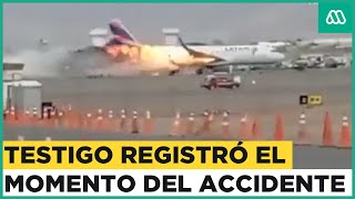 Avión de Latam impactó con carro de bomberos en la pista del aeropuerto de Lima [upl. by Assirrak]