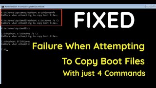 Fixed  Failure when attempting to copy boot files [upl. by Gusti]