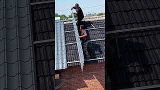 Brick house resin tile roof installation process [upl. by Aivatnuhs565]