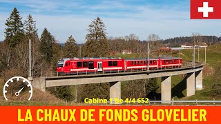 Cab Ride La ChauxdeFonds–Glovelier Jura Railways Switzerland train drivers view in 4K [upl. by Elik]