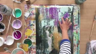 Collage Art Tutorial Acryl Abstract Painting Schritt für Schritt Anleitung [upl. by Julianna]