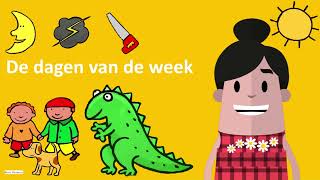 dagen van de week maandag dinsdag woensdag donderdag vrijdag zaterdag zondag 🌛🐱‍🐉🐕👧👦☀ [upl. by Nich117]