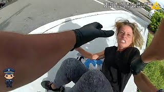 Woman Having a Complete Meltdown Kicks Police Officer in The Face [upl. by Eifos]