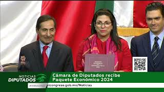 Cámara de Diputados recibe Paquete Económico 2024 [upl. by Ennazor]