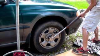 Easiest way to remove hub AXLE NUT without an Air Impact Wrench [upl. by Enttirb434]