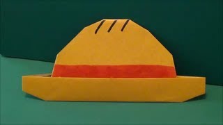 ワンピース「ルフィの麦わら帽子」折り紙 ONE PIECEquotStraw hat of Luffyquot origami [upl. by Niamor]