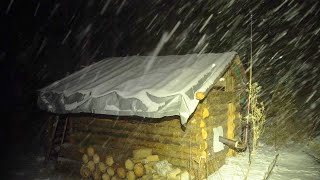 HIDING FROM A SNOWSTORM IN AN ABANDONED LOG CABIN WINTER IS COMING [upl. by Langley592]