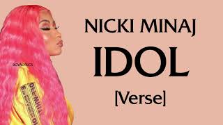 Nicki Minaj BTS  IDOL Verse  Lyrics whats good korea boss for my whole career face top tier [upl. by Vharat]