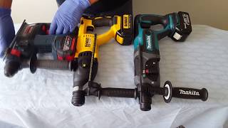 Bosch vs DeWalt vs Makita Part 1 Cordless Rotary Hammer Drills RHH181 Bulldog DCH133 BHR241Z [upl. by Luhar523]