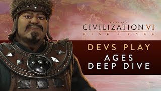 Civilization VI Rise and Fall  Devs Play Mongolia amp Netherlands Ages Deep Dive [upl. by Kannav]