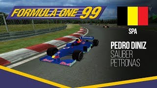 F1 99 ps1 gameplay SpaFrancorchamps  Pedro Diniz Expert [upl. by Hopper]