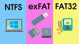 ماهو الفرق بين نظام الملفات ntfs ونظام exfat FAT32 vs exFAT vs NTFS  Windows File Systems [upl. by Yrtneg]