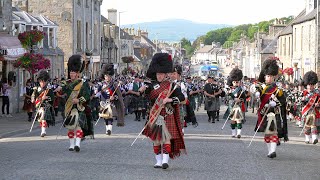 Scotland the Brave by the Massed Bands on the march after the 2019 Dufftown Highland Games in Moray [upl. by Chery]