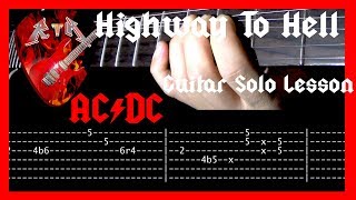 Highway To Hell Guitar Solo Lesson  ACDC with tabs [upl. by Lustig]