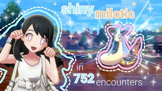 ♡ SHINY MILOTIC  in 752 encounters pokemon sword ♡ [upl. by Althee]