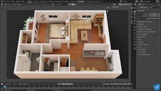 How to make 3d floor plan in Blender  Best method Modeling [upl. by Nilecoj]