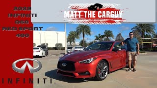 2022 Infiniti Q60 Red Sport 400 AWD is surprisingly fun fast luxury coupe Walk around POV drive [upl. by Pomfrey]