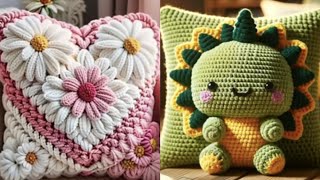 TOP 50 BEAUTIFUL EASY TO MAKE CROCHET EMBROIDERY HANDMADE CUSHION PATTERN PILLOWS CASE IDEAS [upl. by Cox171]