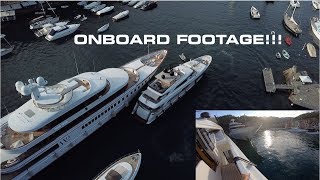 EPIC SUPER YACHT  DOCKING IN PORTOFINO Captains Vlog 88 [upl. by Llezom]