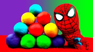 Spiderman PlayDoh Surprise Eggs Mickey Mouse Donald Duck Cars 2 Batman Superman Spongebob FluffyJet [upl. by Oivaf]