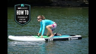 Standing up for the first time on a SUP  Getting into SUP how to video [upl. by Maroney]