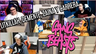 LITKILLAH JUEGA GANG BEAST CON DEMENTE ZAINA Y CARRERA [upl. by Aikat]