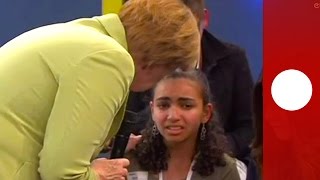 Young asylum seeker sobs as Merkel explains why she cannot stay in Germany [upl. by Tillio]