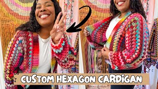 DIY CUSTOM Crochet Hexagon Cardigan  Free Pattern  StepbyStep Tutorial [upl. by Airb]