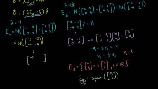 Finding eigenvectors and eigenspaces example  Linear Algebra  Khan Academy [upl. by Eenwahs]