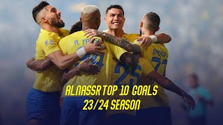 AlNassr top 10 goals of the season including Ronaldo Mane Telles and more 💛 [upl. by Atekan691]