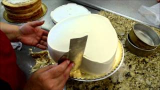 Heart shape cake icing and decorating  Easy Frosting technique [upl. by Bartosch]