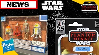 STAR WARS ACTION FIGURE NEWS ASHOKA DROIDS HIT DISNEY STORES AND PHANTOM MENACE 25TH ANNIVERSARY [upl. by Ttik]