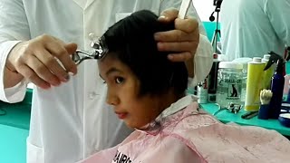 Girls forced haircut and manual clipper headshave✂️ [upl. by Grata]