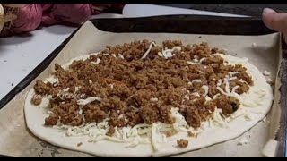 Lahm Cheese Manakish Recipe Lebanese Flatbread  Middle Eastern Pizza Lahm Bi Ajeenaghaskitchen [upl. by Melamie]