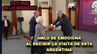 AMLO SE EMOCIONA POR LA VISITA SORPRESIVA DE UNA ARGENTINAELLA DEJA EN CLARO SU ADMIRACIÓN POR EL [upl. by Oloap158]