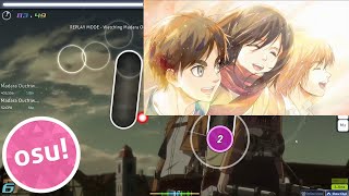 osu  YOSHIKI feat HYDE  Red Swan TV Size Paradis  Shingeki no Kyojin Season 3 OP [upl. by Ttoille]