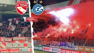 GC FANS PYROSHOW 🔥 während CUP Auswärtssieg  FC Thun v Grasshoppers Stimmungsvlog [upl. by Ciccia]