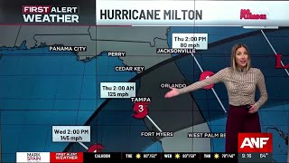 First Alert Forecast Milton Moves Towards Florida Dry and Cooler in North Georgia [upl. by Aivatnuhs]