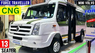 2024 Force Traveller CNG 13 Seater New Model  Mileage Features Interiors  Force Traveller CNG [upl. by Refenej]