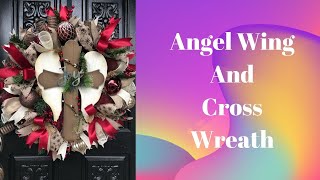 How to make a Joy Cross and Angels Wing Wreath with Laura Jeans Wreath Room [upl. by Grange]