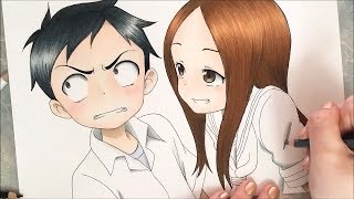 Nishikata amp Takagi Speed Drawing Karakai Jouzu no Takagisan [upl. by Ledda]