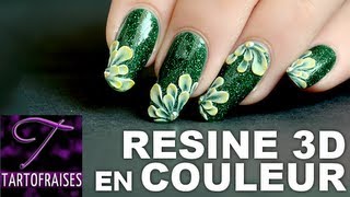 Tuto Nail art 3D résine idée de fleurs colorées [upl. by Izabel]