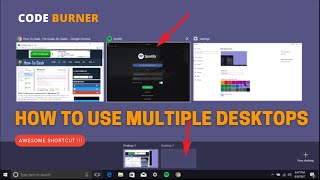 How to use Multiple Desktops on Windows 10  Windows 10 Virtual Desktops [upl. by Ducan]