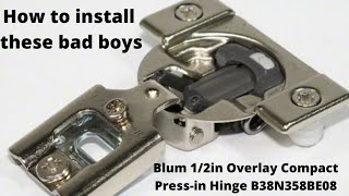 How to Install Blum Pressin Hinge Overlay Compact Slow Close Soft Close Cabinet Door Hinges [upl. by Orabel]