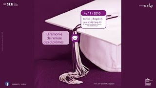 Évènement Remise des diplômes de lUFR Sciences économiques et gestion 2016 [upl. by Chuu]