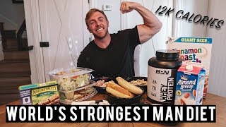 Worlds Strongest Man Diet Challenge  FULL DAY OF EATING  12000 CALORIES [upl. by Aciretal]